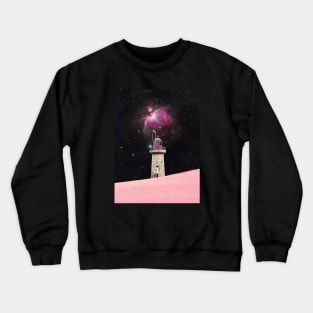 There's Always a Lighthouse  - Space Aesthetic, Retro Futurism, Sci Fi Crewneck Sweatshirt